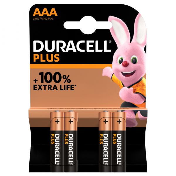 leg uit geur Over instelling Duracell Plus 100% (= Ultra) AAA LR03 1,5 volt alkaline bl/4