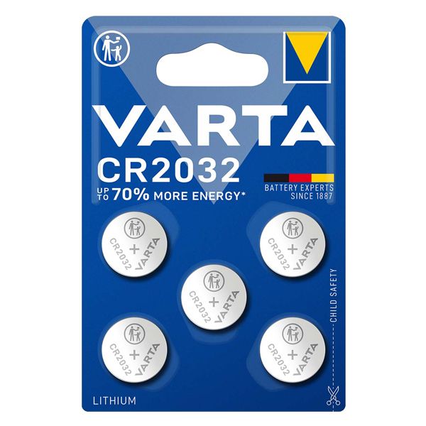 Volg ons Afkorting Verslagen Varta CR2032 3 volt lithium coin knoopcel 5-pack