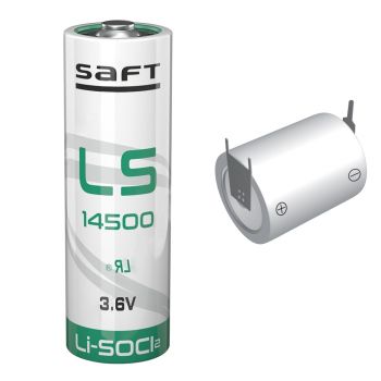 Saft LS14500 lithium AA 3.6V printpin 2+ 1-