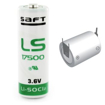 Saft LS17500 lithium CFG 3,6V 3,6Ah printpin 2+ 1-
