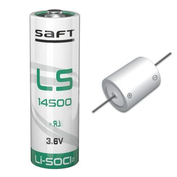 Saft LS14500 lithium AA 3.6V axiaal
