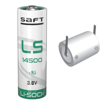 Saft LS14500 lithium AA 3.6V soldeerlip